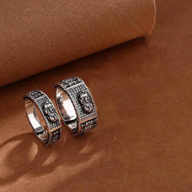 Nimara Ritual Lucky FengShui PiXiu Wealth Prayer Wheels Couple Ring