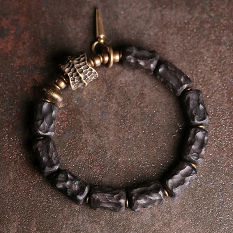 Nimara Ritual Ebony Wood Copper Balance Protection Couple Bracelet