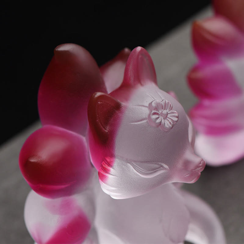Nimara Ritual Small Nine Tailed Fox Success Strength Home Figurine Decoration