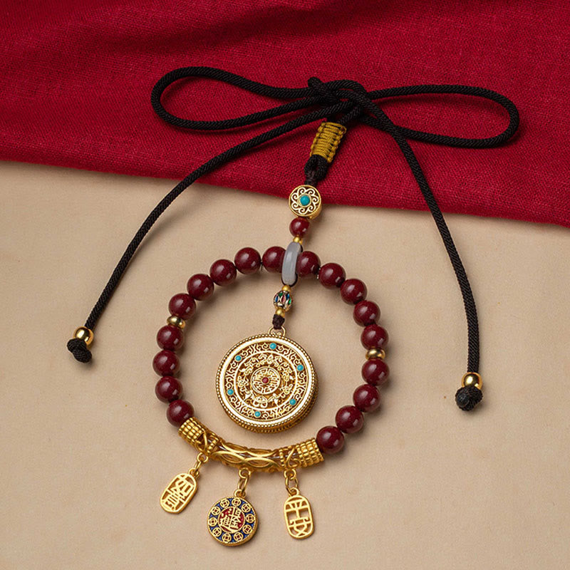Nimara Ritual Natural Cinnabar Wish Ruyi Peace Blessing Car Hanging Decoration