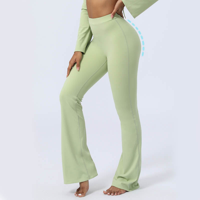 Nimara Ritual Long Sleeve Backless Strap Top Bra Flare Pants Fitness Yoga Outfit
