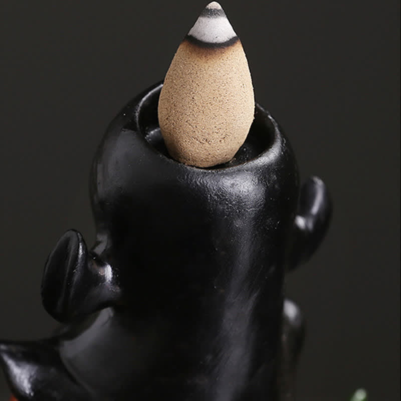 Nimara Ritual Halloween Pumpkins Ghost Resin Backflow Smoke Fountain Incense Burner Decoration