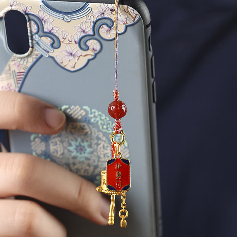 Nimara Ritual Tibetan Om Mani Padme Hum Prayer Wheel Amulet Charm Protection Phone Hanging Decoration