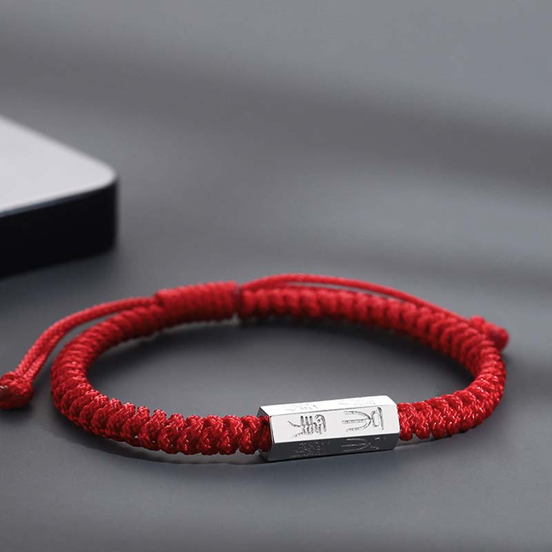 Nimara Ritual 925 Sterling Silver Letter Engraving Blessing String Bracelet