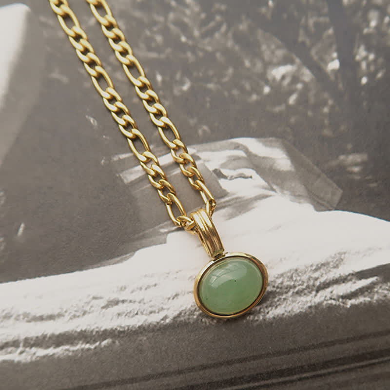 Nimara Ritual Oval Turquoise Strength Titanium Steel Necklace Pendant