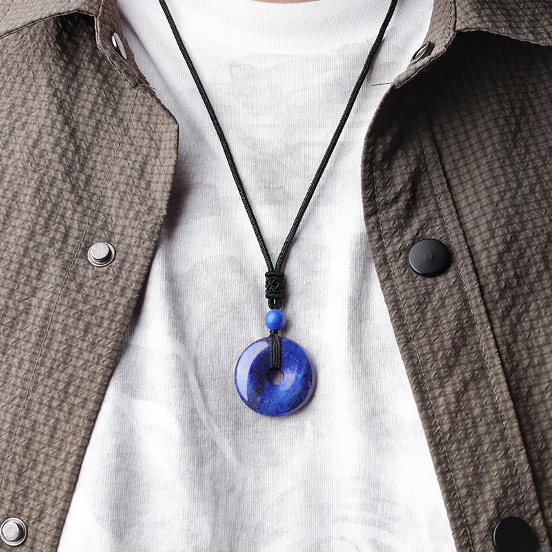 Nimara Ritual Lucky Coin Pendant Healing Crystal Gemstone Necklace