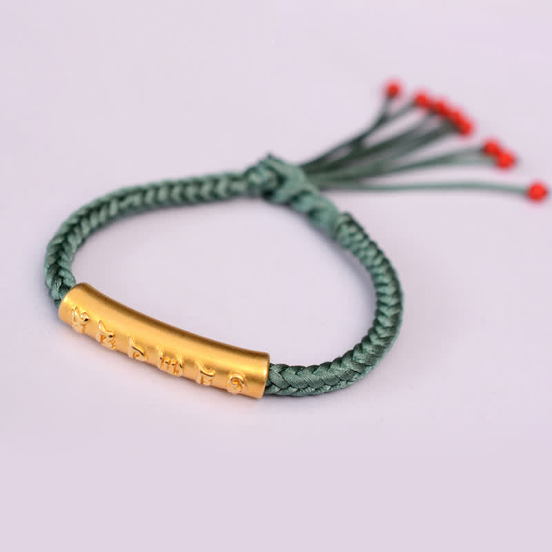 Nimara Ritual 999 Sterling Silver Om Mani Padme Hum Protection Strength String Bracelet