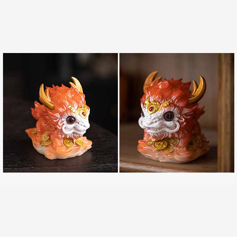 Nimara Ritual Color Changing Small Kirin Resin Tea Pet Home Figurine Decoration