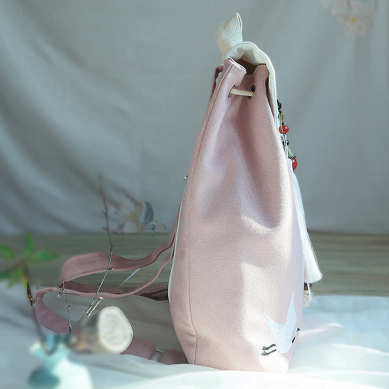 Nimara Ritual Handmade Embroidered Large Capacity Canvas Backpack