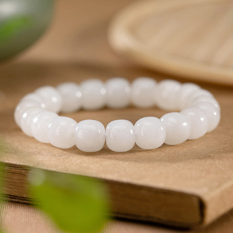 Nimara Ritual Hetian White Jade Happiness Blessing Bracelet