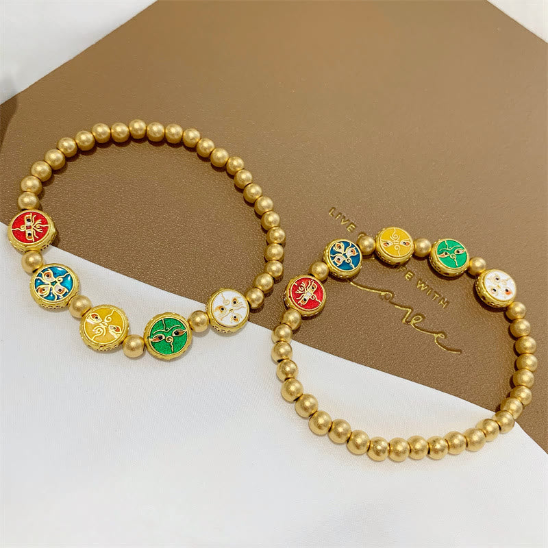 Nimara Ritual Tibetan Five God Of Wealth Copper Beads Luck Bracelet