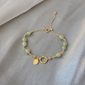 Nimara Ritual Unique Natural Hetian Jade 14K Gold filled Luck Beaded Bracelet