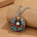 Nimara Ritual Year of the Dragon Colorful Double Dragons Playing Bead Copper Protection Necklace Pendant