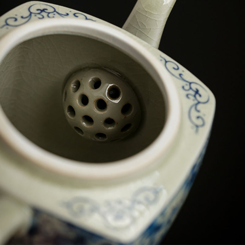 Nimara Ritual Blue and White Porcelain Chinese Gongfu Tea Ceramic Kung Fu Teapot Cup Tea Filter Canister