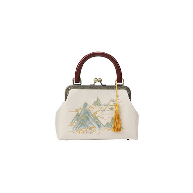 Nimara Ritual Landscape Painting Jacquard Handbag Crossbody Bag