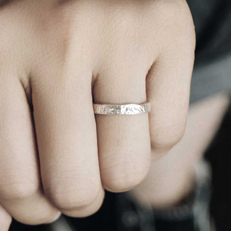 Nimara Ritual 925 Sterling Silver Simple Design Blessing Couple Ring