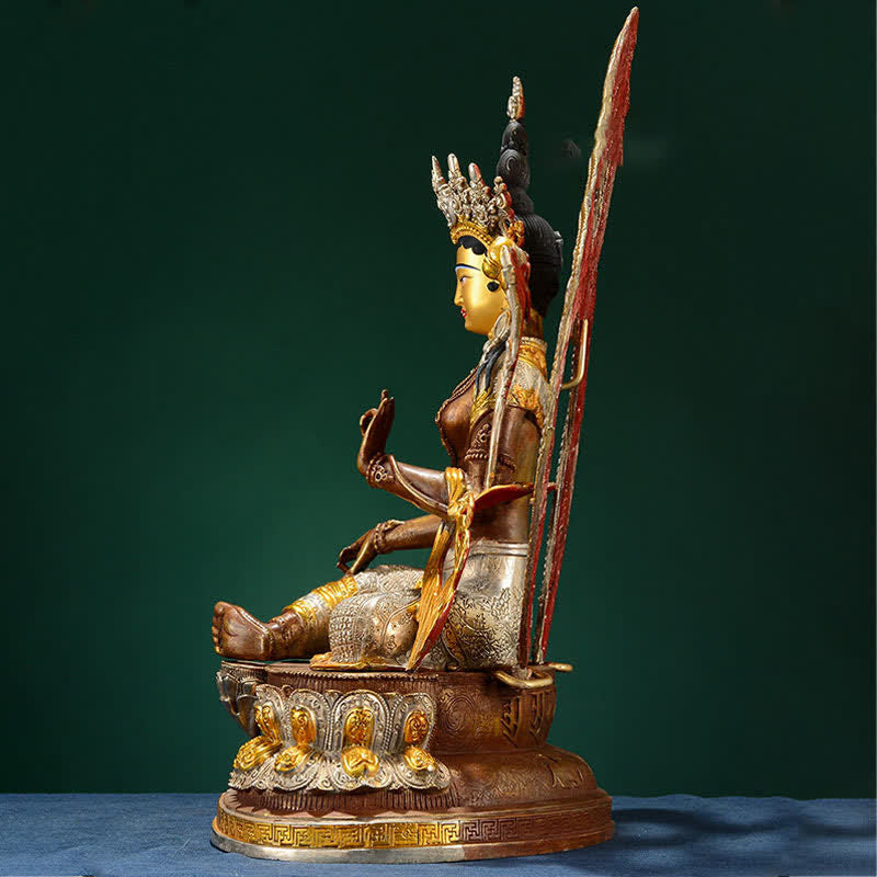 Nimara Ritual Bodhisattva Green Tara Hope Copper Statue Decoration