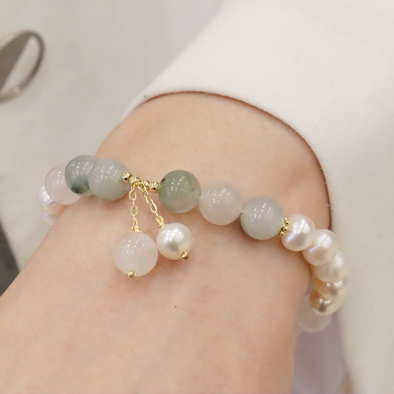 Nimara Ritual Natural Pearl Jade Healing Sincerity Bracelet