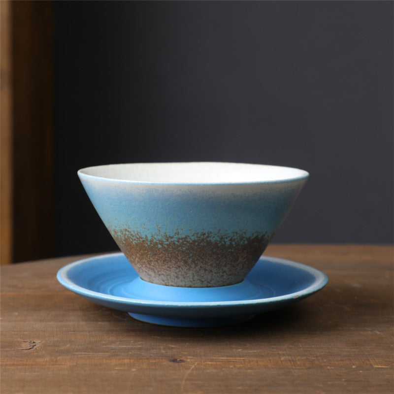 Nimara Ritual Planet Design Ceramic Coffee Mug Rough Pottery Tea Coffee Cup With Saucer