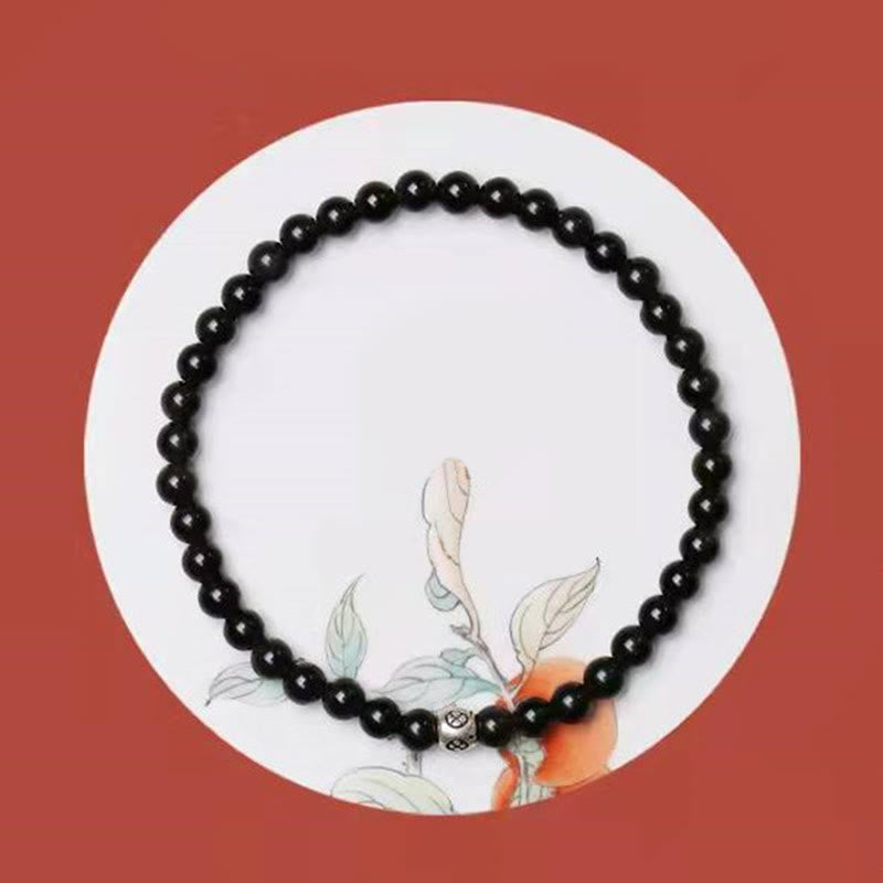 Nimara Ritual Natural Black Obsidian Smoky Quartz Purification Strength Bracelet