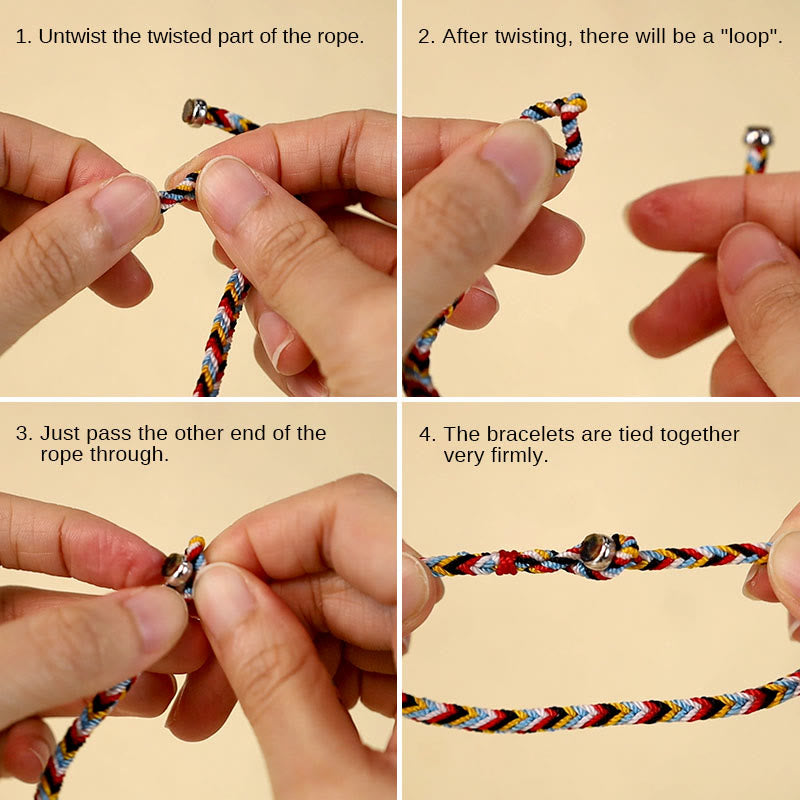 Nimara Ritual Tibet Handmade Five Color Thread Protection Braid String Bracelet