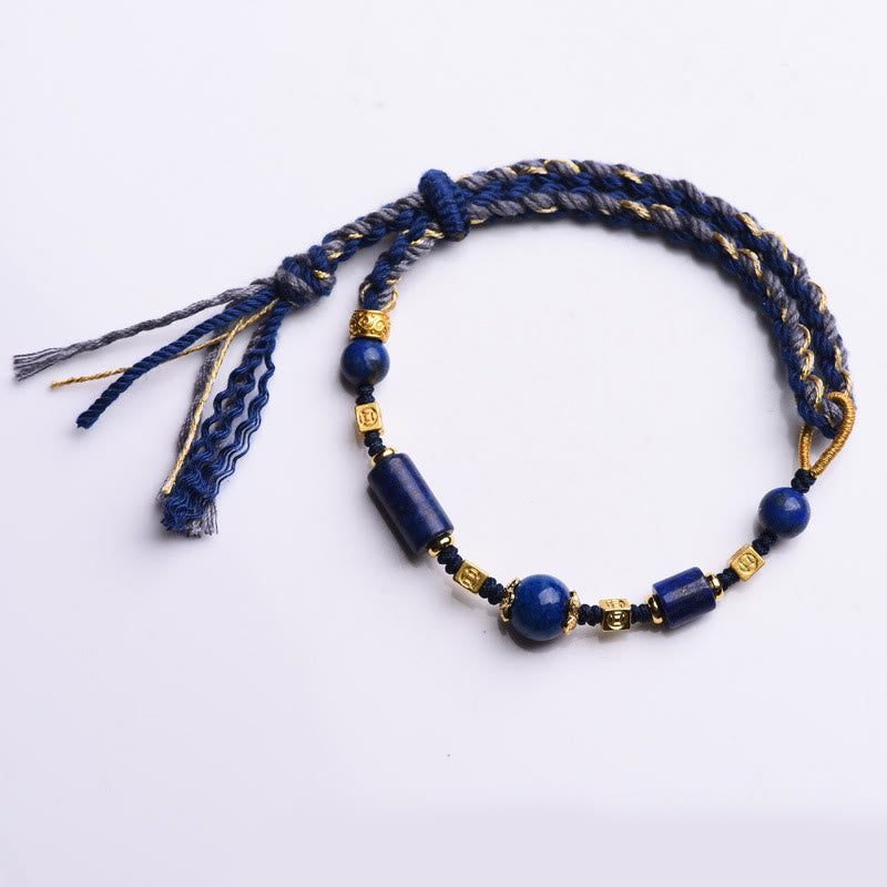 Nimara Ritual Handmade Natural Lazurite Bead Positive Rope Bracelet