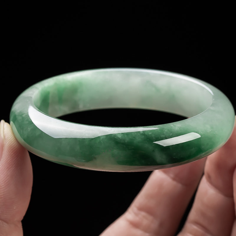 Nimara Ritual Natural Jade Fortune Blessing Bangle Bracelet