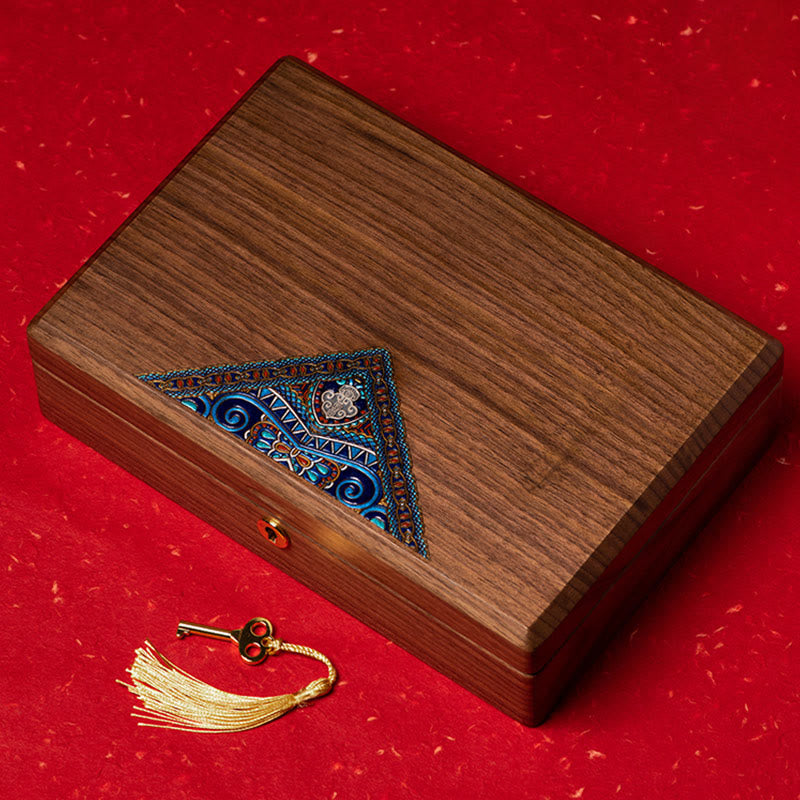 Nimara Ritual Vintage Handmade Black Walnut Wood Jewelry Storage Box Wooden Gift Box