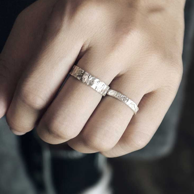 Nimara Ritual 925 Sterling Silver Simple Design Blessing Couple Ring