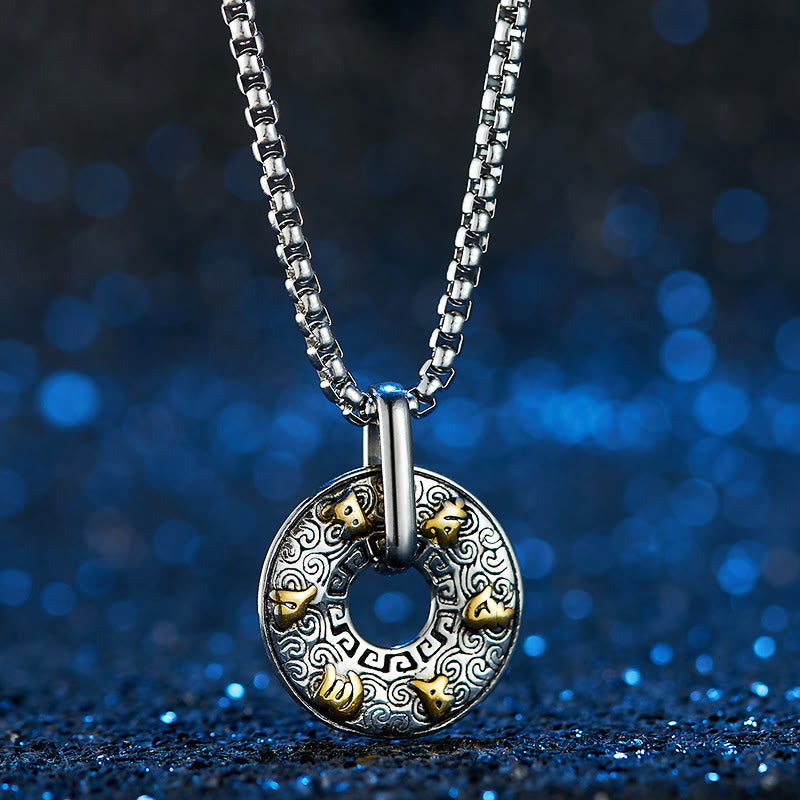 Nimara Ritual Tibetan Om Mani Padme Hum Peace Buckle Creativity Necklace Pendant