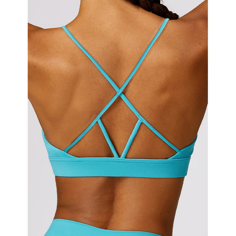 Nimara Ritual Gym Sports Yoga Backless Bra Crop Tank Top Breathable Shorts