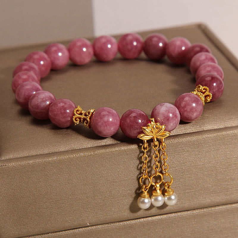Nimara Ritual Pink Tourmaline Lotus Flower Positive Bracelet
