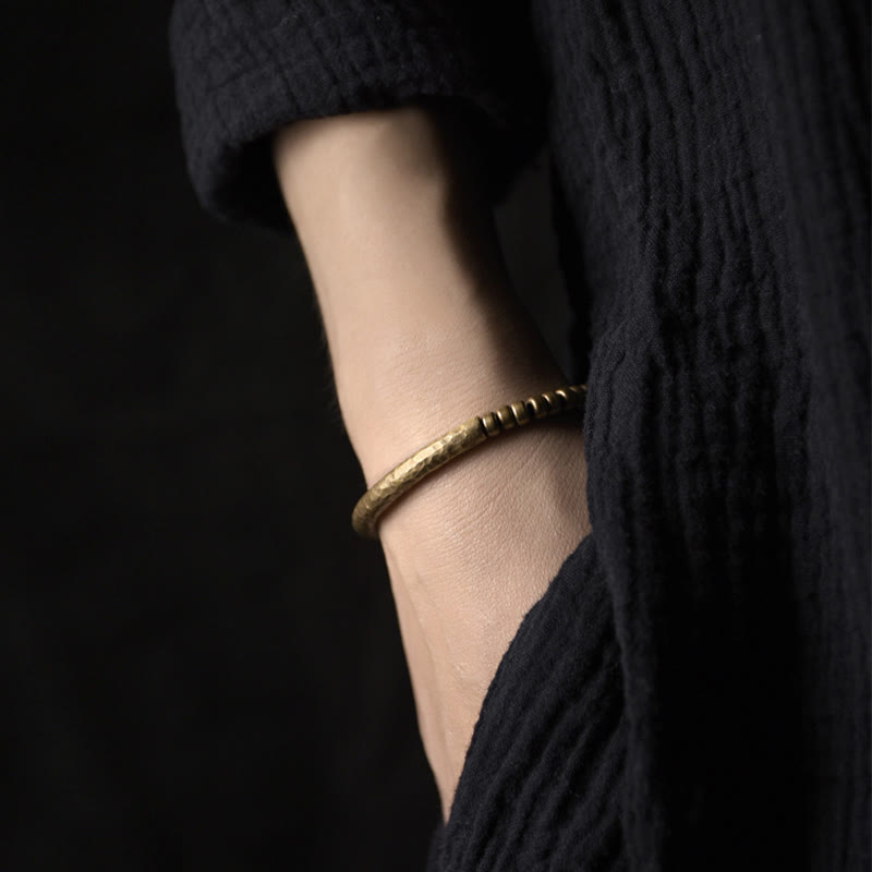 Nimara Ritual Simple Design Copper Brass Bead Luck Wealth Bracelet