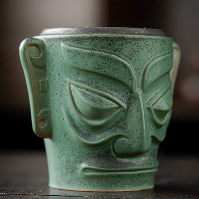 Nimara Ritual Bronze Age Relics Sanxingdui Mask Three Star Mound Ceramic Healing Incense Burner