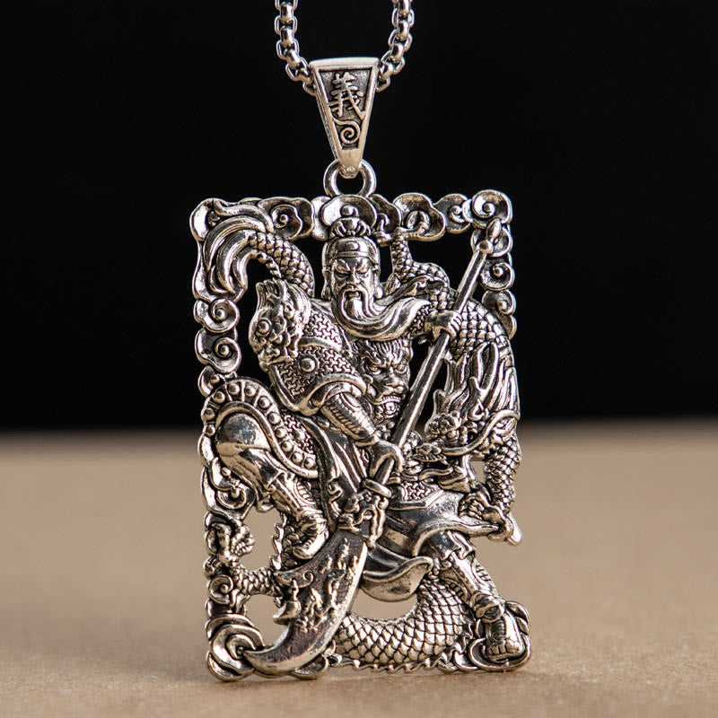 Nimara Ritual Guan Gong Dragon Auspicious Clouds Wealth Necklace Pendant