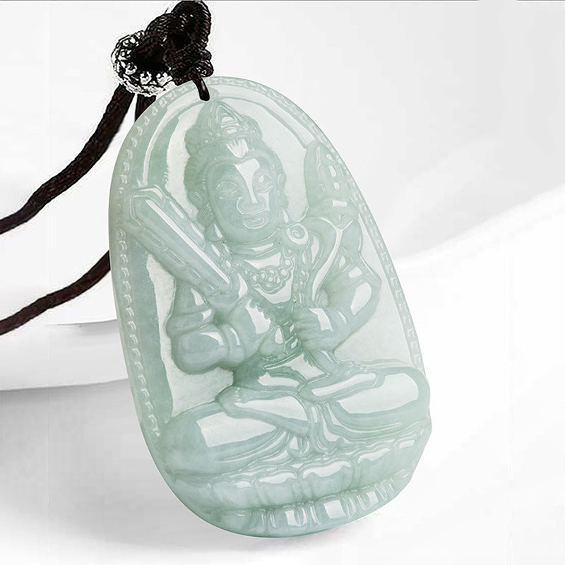 Nimara Ritual Chinese Zodiac Natal Buddha Jade Wealth Prosperity Necklace Pendant