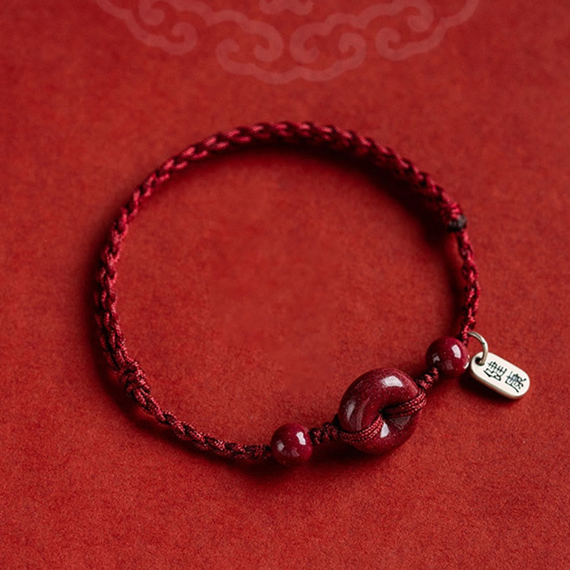May You Be Healthy and Safe Cinnabar Bracelet Anklet