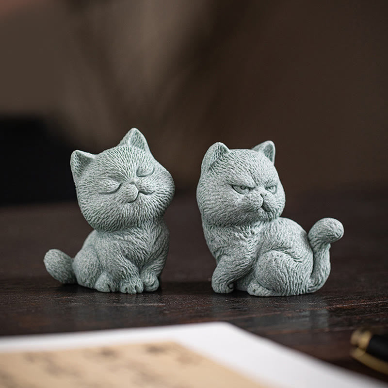 Nimara Ritual Small Cat Home Tea Pet Figurine Desk Decoration