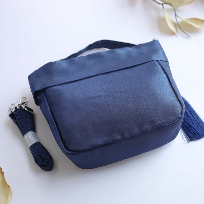 Nimara Ritual Suzhou Embroidery Camellia Magnolia Peony Lotus Silk Tote Crossbody Bag Shoulder Bag Handbag