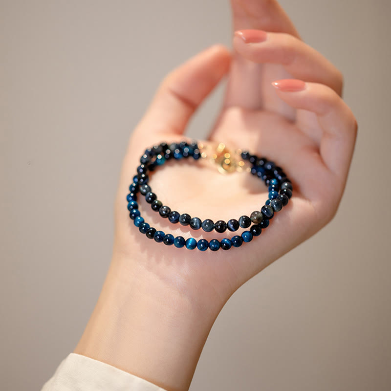 Nimara Ritual Natural Blue Tiger Eye Stone Protection Chain Bracelet