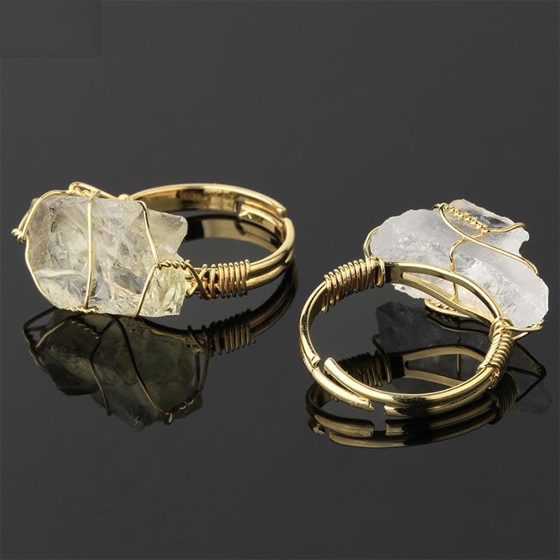 Nimara Ritual Natural Crystal Gemstone Amethyst Adjustable Ring