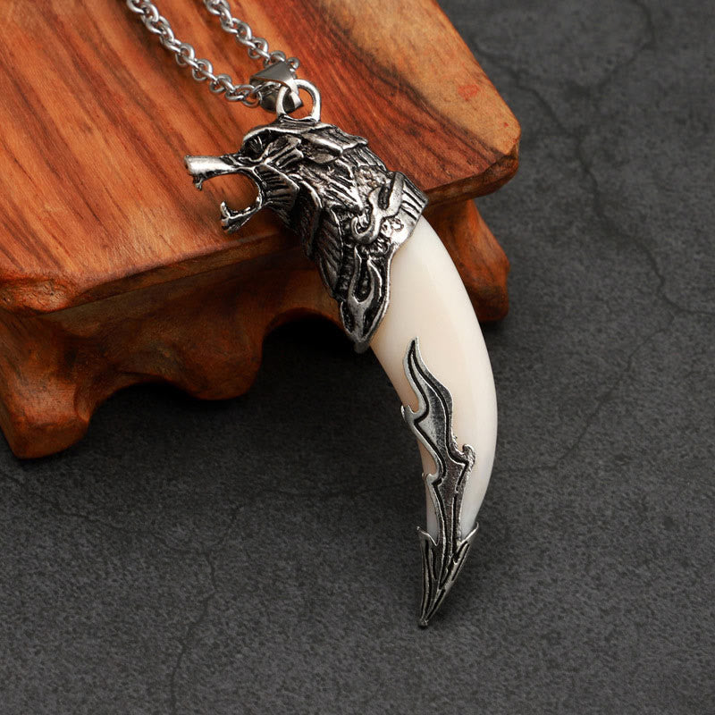 Nimara Ritual Imitation Wolf Tooth Titanium Steel Balance Necklace Pendant