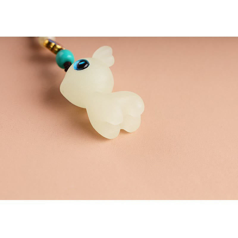 Nimara Ritual Mini Cute Deer Glowstone Luminous Lucky Deer Energy Key Chain Phone Car Hanging Decoration