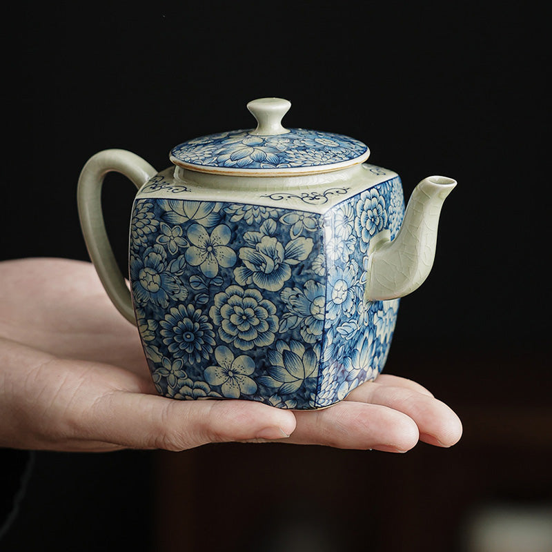 Nimara Ritual Blue and White Porcelain Chinese Gongfu Tea Ceramic Kung Fu Teapot Cup Tea Filter Canister