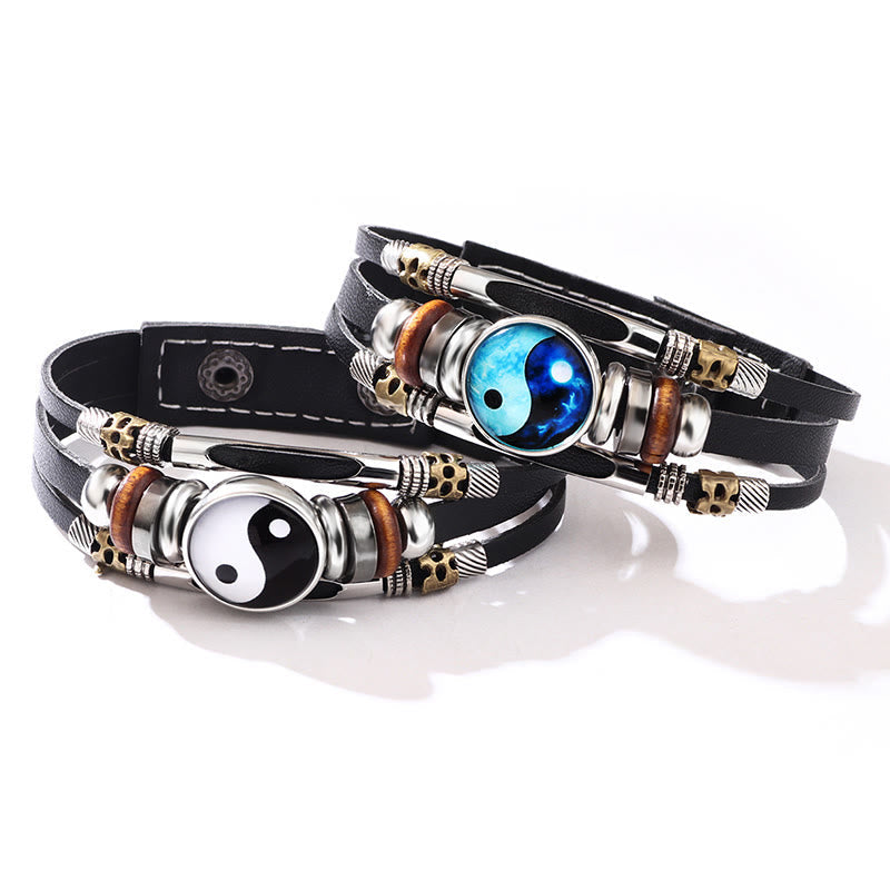 Nimara Ritual Yin Yang Leather Balance Bracelet
