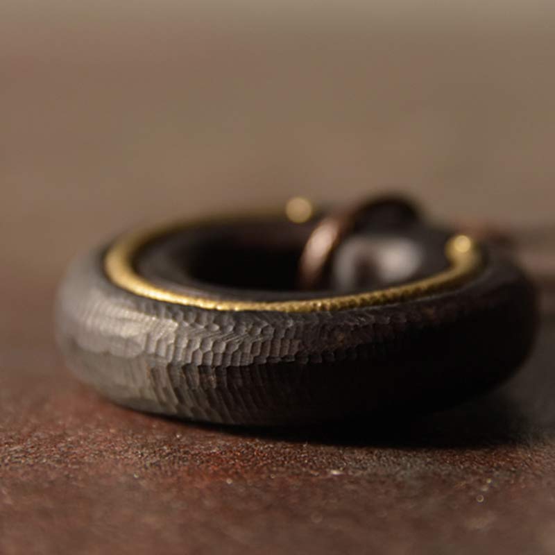Nimara Ritual Zen Circle Ebony Wood Peace Calm Necklace Pendant