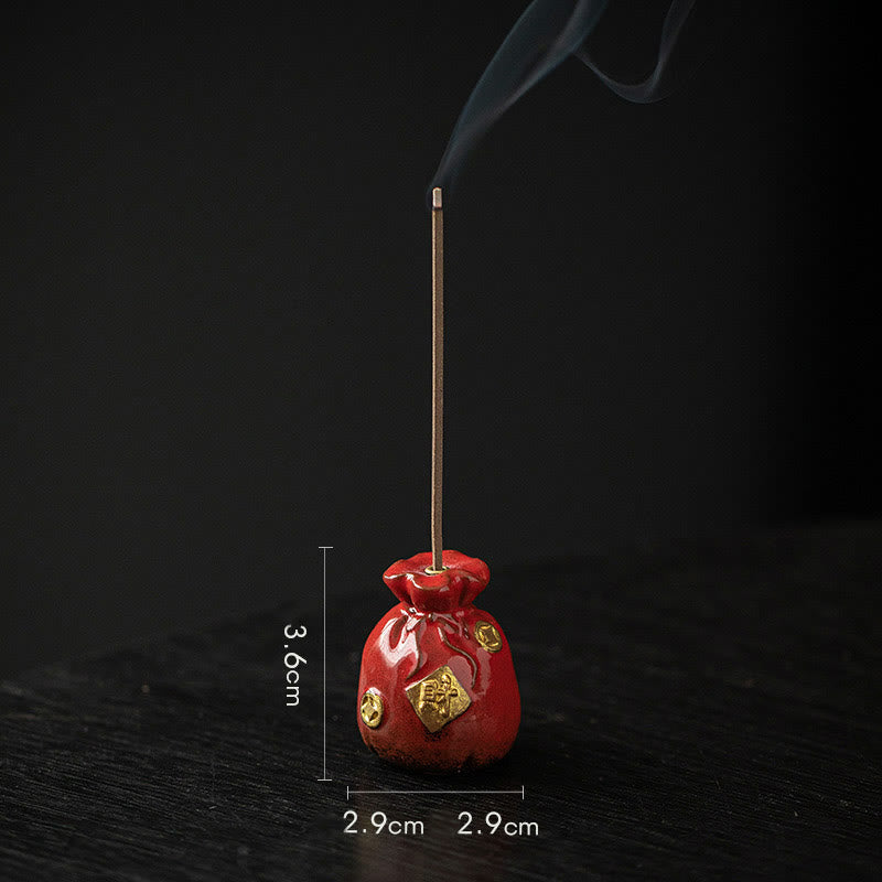 Nimara Ritual Small Treasure Bowl Lucky Bag Bagua Tray Healing Ceramic Stick Incense Burner Decoration