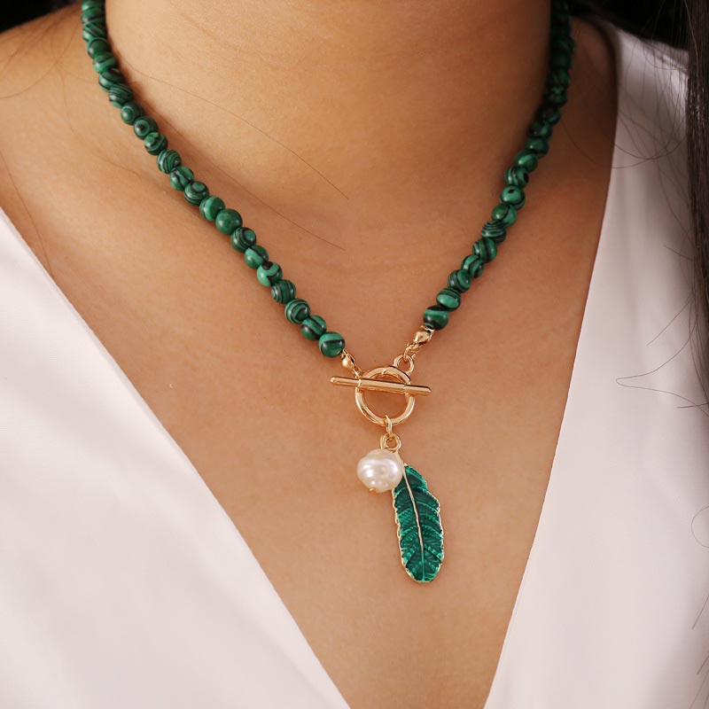 Nimara Ritual Natural Malachite Calm Necklace & Bracelet