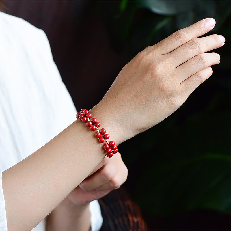 Nimara Ritual Natural Cinnabar Beaded Blessing Bracelet
