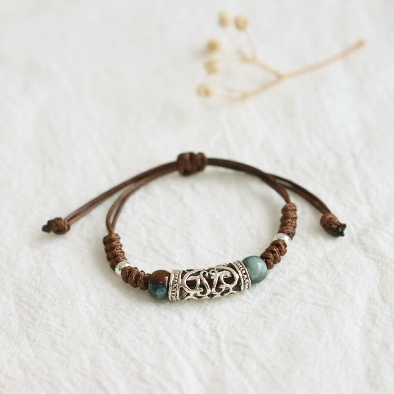 Nimara Ritual Tibet Ceramic Bead Wealth String Bracelet
